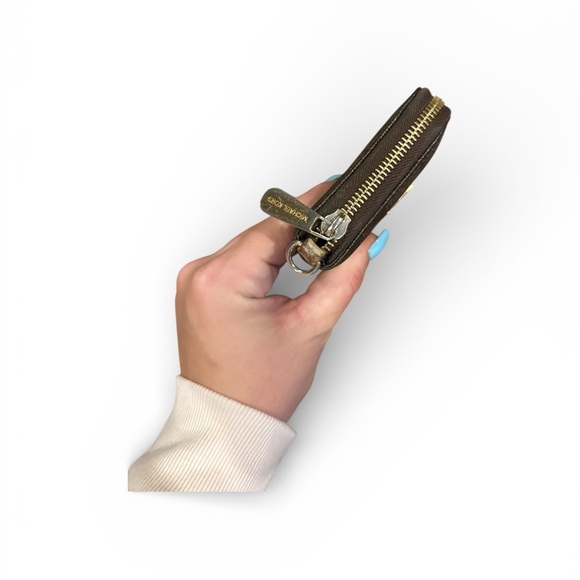 Michael Kors Dark Brown Logo Zip Wallet - Picture 3 of 6